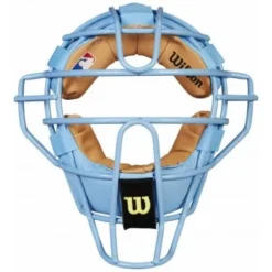 Wilson Umpire Gear Wilson MLB Sky Blue Dyna-Lite Steel Umpire Mask With Sky Blue And Tan