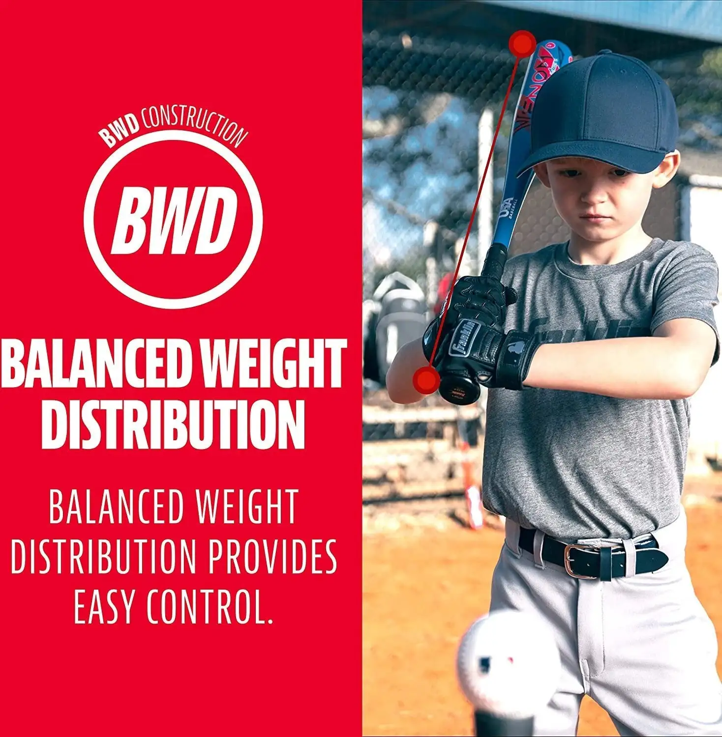 Franklin Venom 1100 (-11) USA Approved 2 1/4" Tee Ball Bat - Black Blue - Image 4