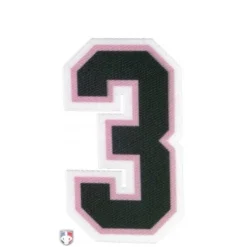 3" Black On Pink On White Precision-Cut Number