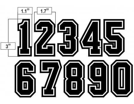 3" Black On White On Black Precision-Cut Number - Image 2