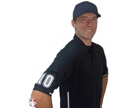 Smitty Umpire Smitty Vertical Stripe Umpire Shirt - Black - Image 9
