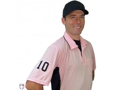 Smitty Umpire Smitty Major League Replica Umpire Shirt - Pink With Black - Image 5