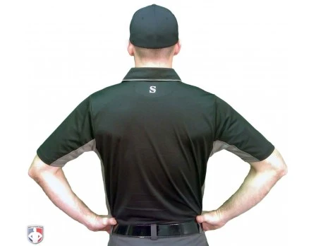 Smitty Umpire Smitty V2 Major League Replica Umpire Shirt - Black With Charcoal Grey - Image 5