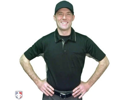 Smitty Umpire Smitty V2 Major League Replica Umpire Shirt - Black With Charcoal Grey - Image 3