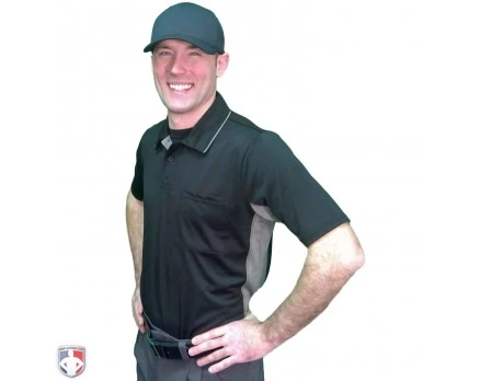 Smitty Umpire Smitty V2 Major League Replica Umpire Shirt - Black With Charcoal Grey - Image 2
