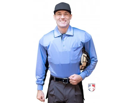 Smitty Umpire Smitty V2 Major League Replica Long Sleeve Umpire Shirt - Sky Blue With Black - Image 3