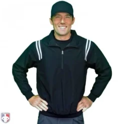 Smitty Umpire Smitty Traditional Half-Zip Umpire Jacket - Black And White