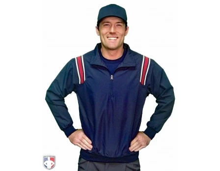 Smitty Umpire Smitty Traditional Half-Zip Umpire Jacket - Navy And Red