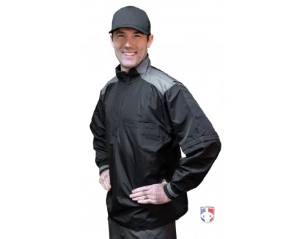 Smitty Umpire Smitty Major League Replica Convertible Umpire Jacket - Black With Charcoal Grey - Image 9