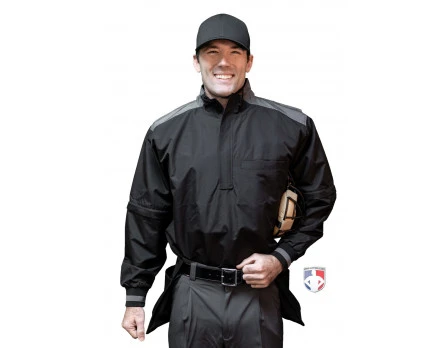 Smitty Umpire Smitty Major League Replica Convertible Umpire Jacket - Black With Charcoal Grey - Image 5
